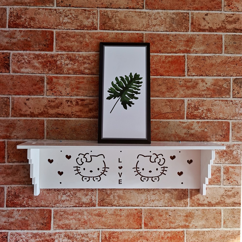 Decorative Rack rak Shabby chic (dengan 5buah hook gantungan) Motif miss you