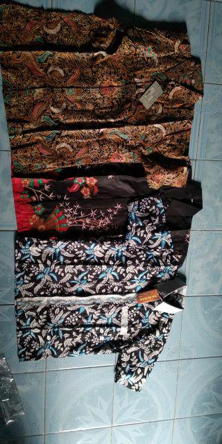 Warung Batik Hrb026 Kenongo Kemeja Tosca Pendek Pekalongan Padi M L Xl Sogan Halus Kemeja Batik