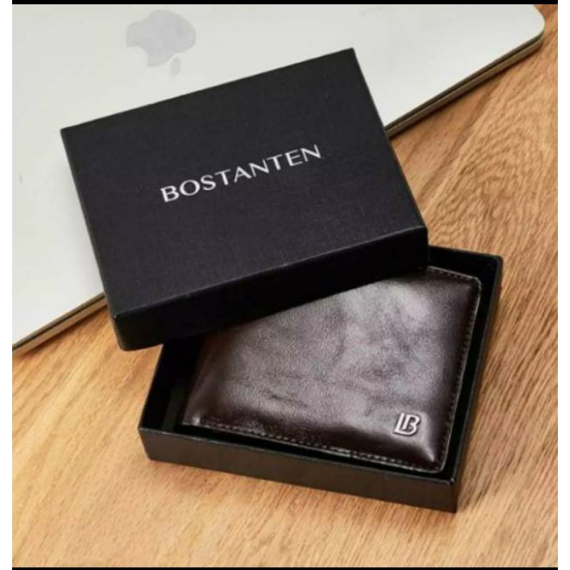 Dompet Pria BOSTANTEN Lipat 2 Kulit PU 12 Slot Kartu Original