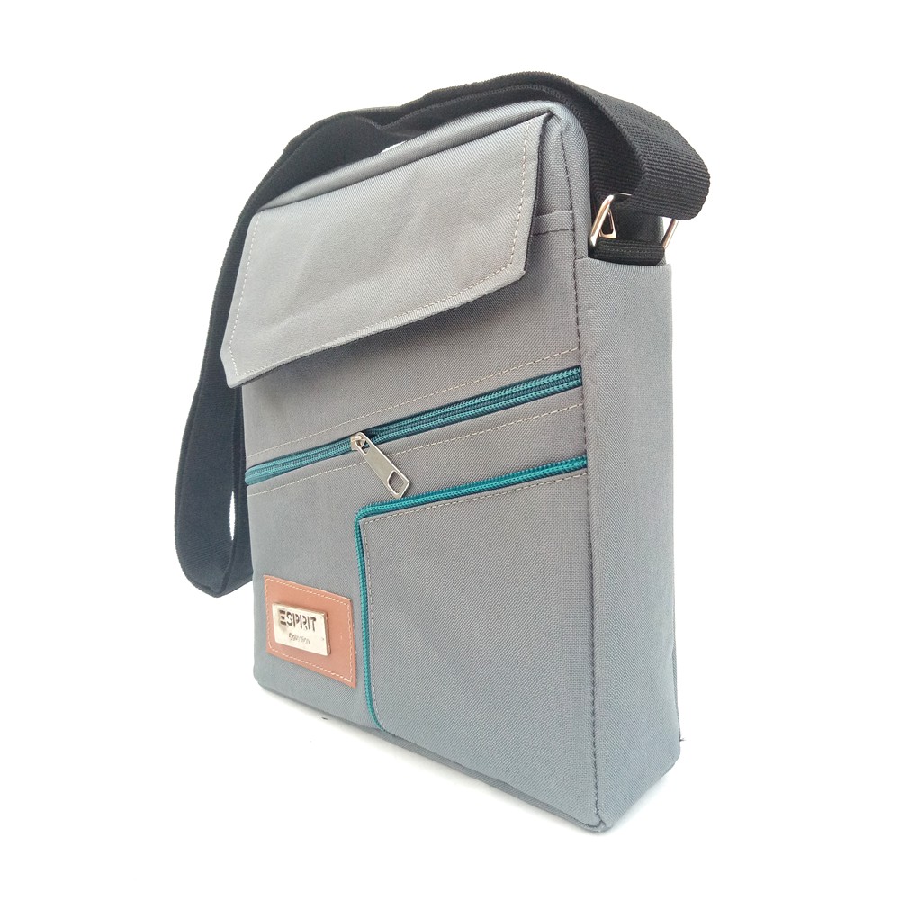 FIURI - Tas Selempang Kanvas Grey Tosca - Sling Bag Kanvas - Tas Slempang - Sling Bag Pria Wanita