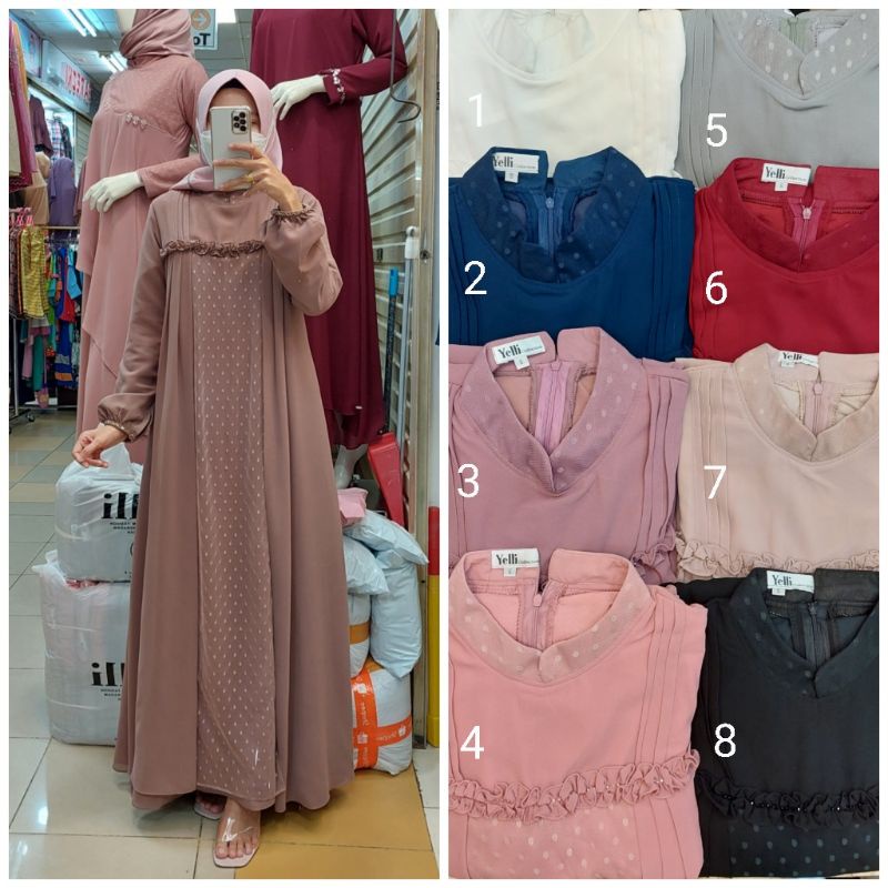 Gamis Pesta / Gamis Kondangan / Gamis Cerury Dotty Humaira  YL