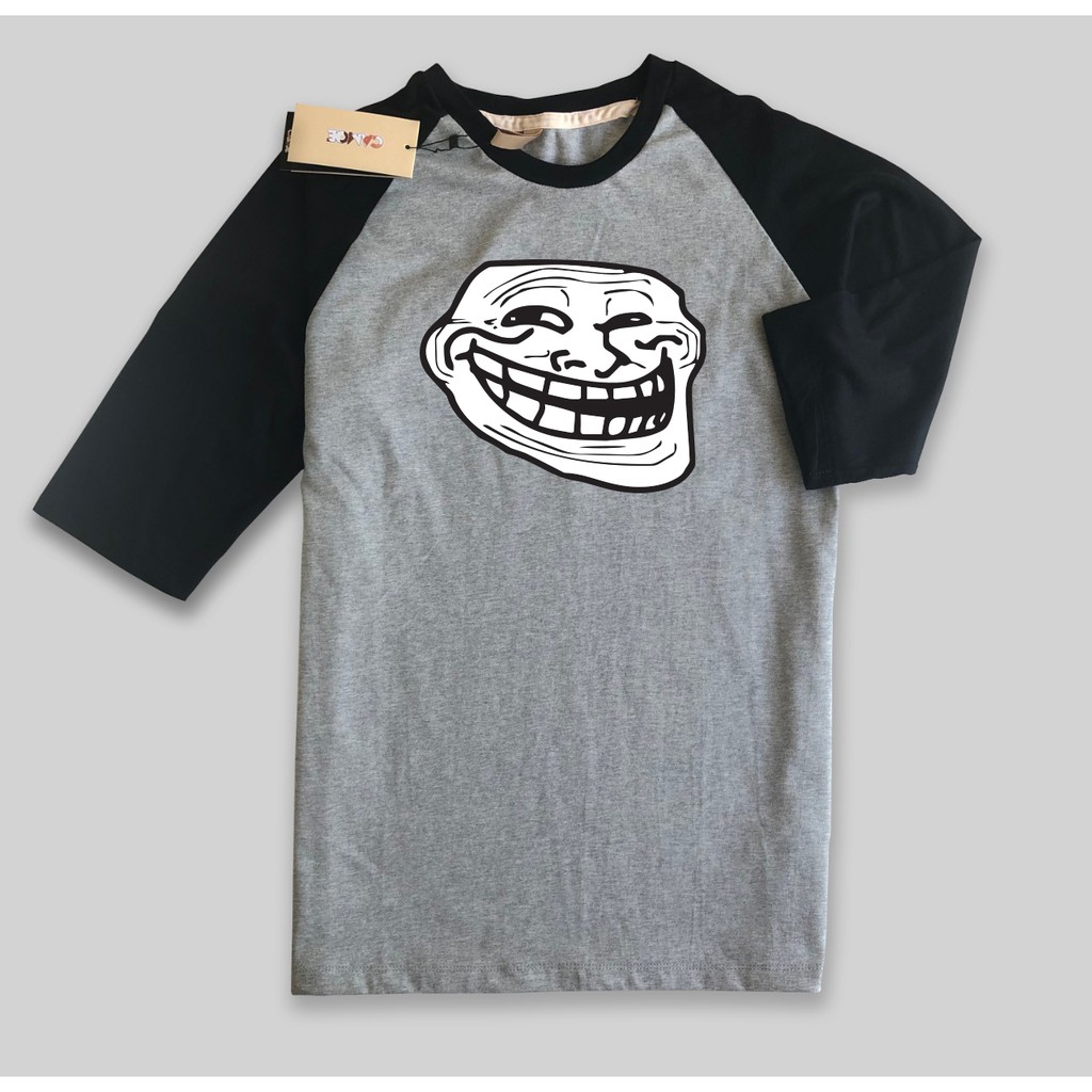 Kaos Raglan Meme Troll Face