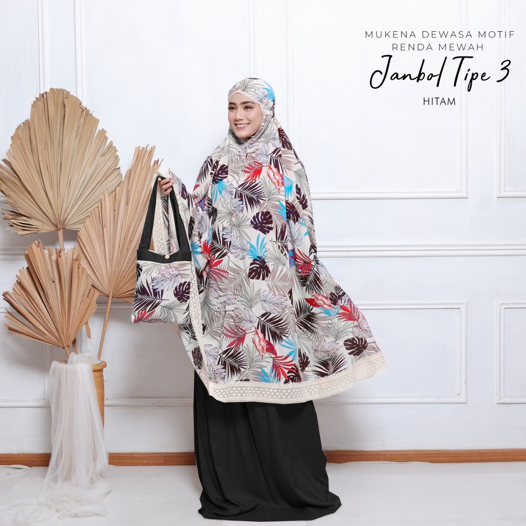 MUKENA BALI TASIK - MUKENA DEWASA MOTIF RENDA MEWAH JANBOL TIPE 3