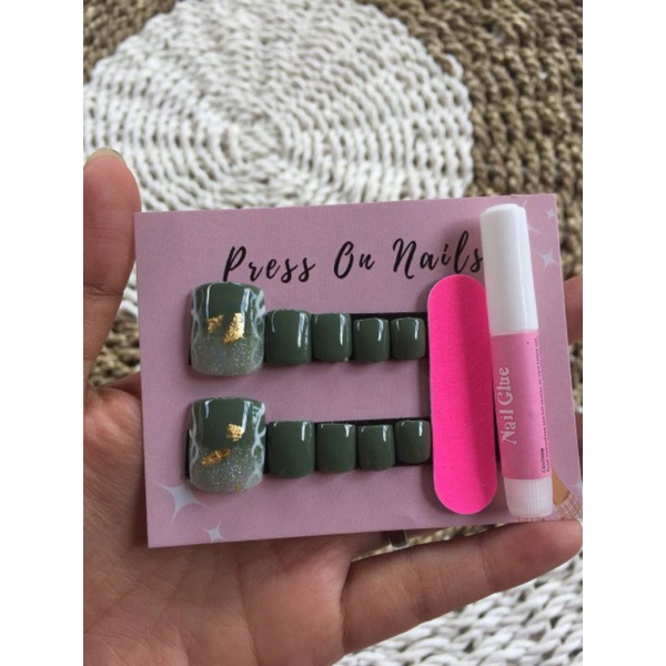 fake nails kaki / kuku palsu kaki