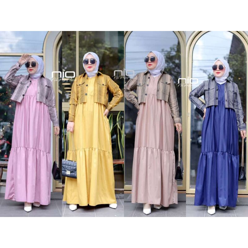 Set Gamis Rompi ZAHRA by Nio performance Original