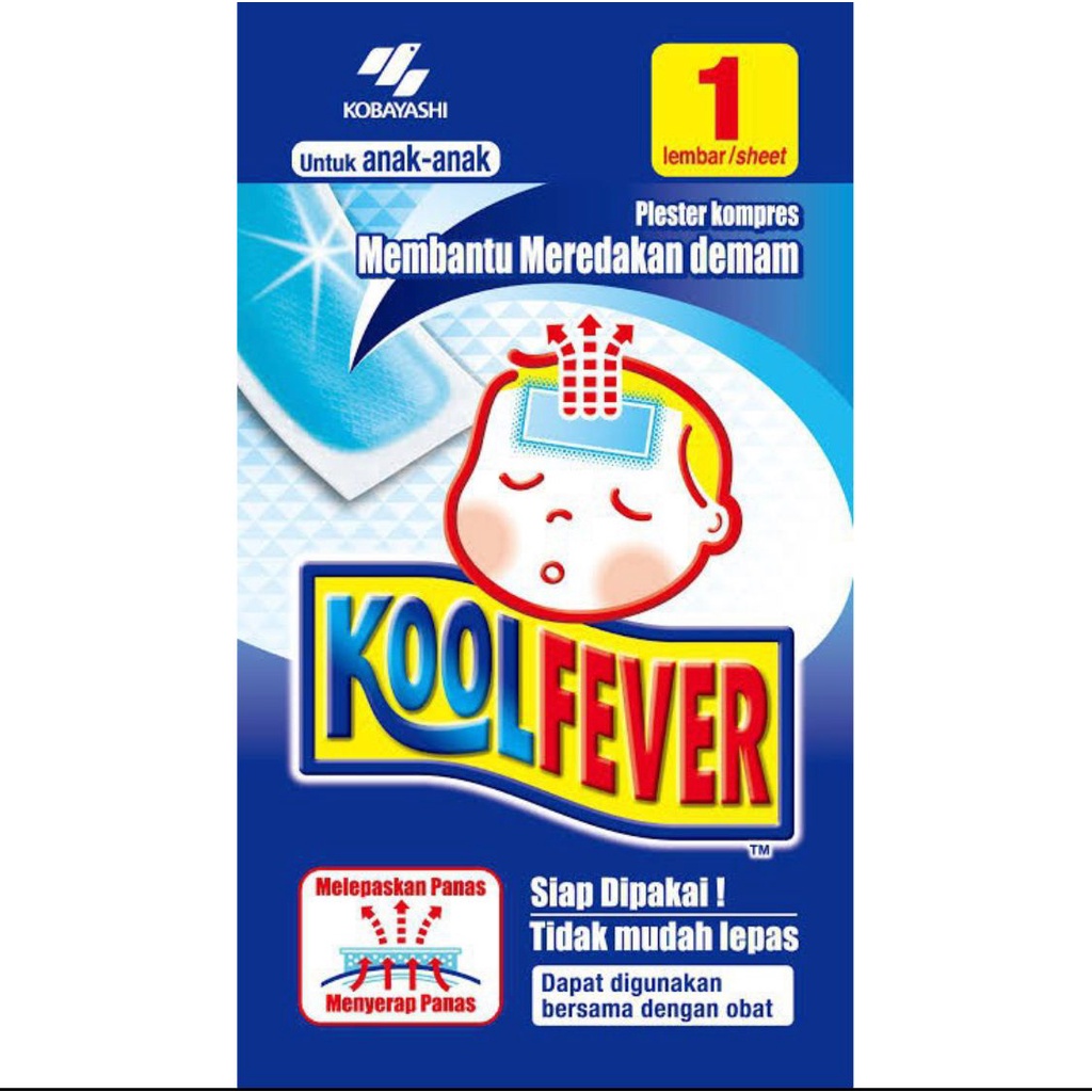 Kool Fever Cool Fever Plester Kompres Demam Bayi Anak Cooling Patch Demam Koolfever 1 Pcs Gel Kompres Bayi Non Byebye Fever