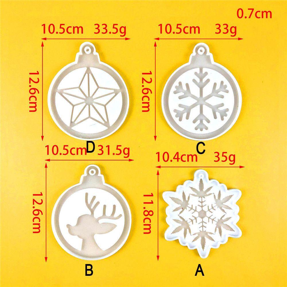 Solighter Natal Bola Cetakan Permen Coklat Liontin Snowflake Pendant Silicone Molds Clay Mold Alat Membuat Perhiasan