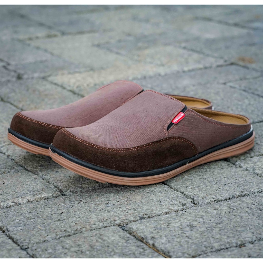 Sepatu Selop Pria Casual Original Virale Model Baru BG 11 COKLAT