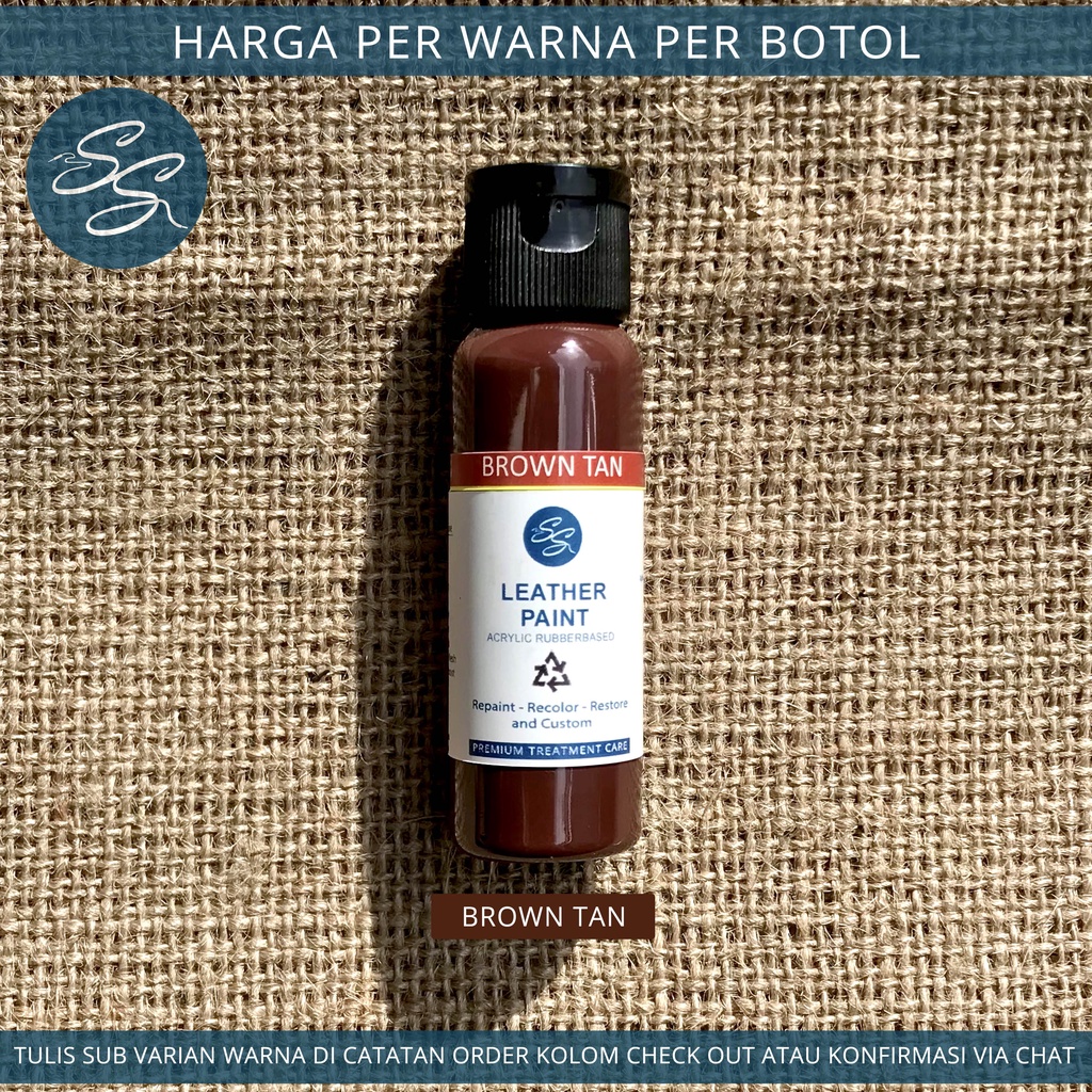 Cat Sepatu Kulit SS Leather Paint - Acrylic Rubber Cat Midsole, Rubber, Boost - Cat Tas Jaket Kulit-Brown Tan