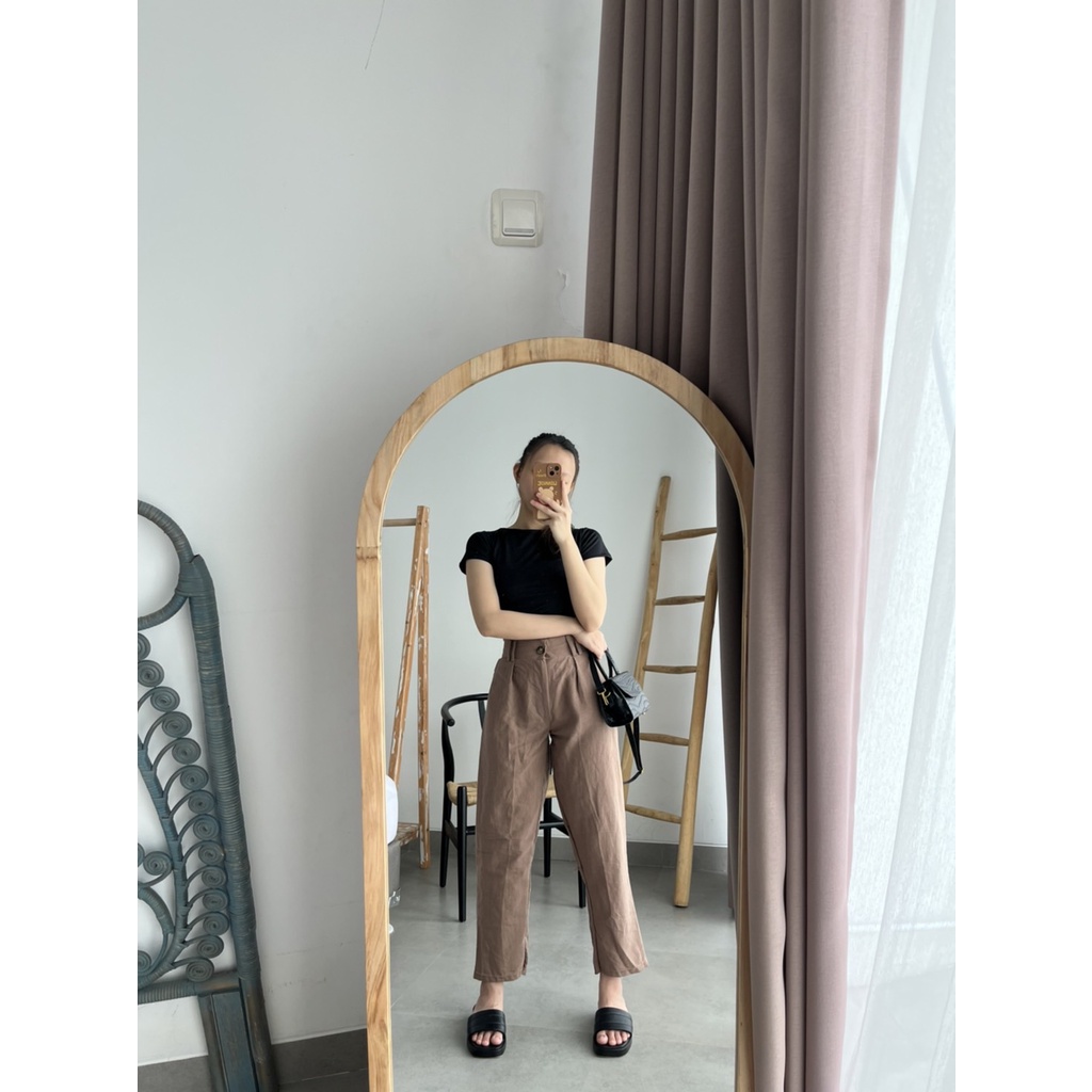 Basic Crop Tee / Crop Top Tee / Tank Top Korea / Kamisol tanktop / Camisole Tanktop / Atasan Korea / Atasan Crop / Crop Tee 2 Layer Jersey Double Layer / Crop Top / Tengtop Korea / Tangtop Korea