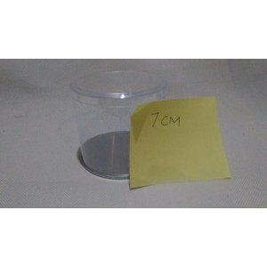 tabung mika toples plastik 7 cm murah bagus kue almond kering gojek aj