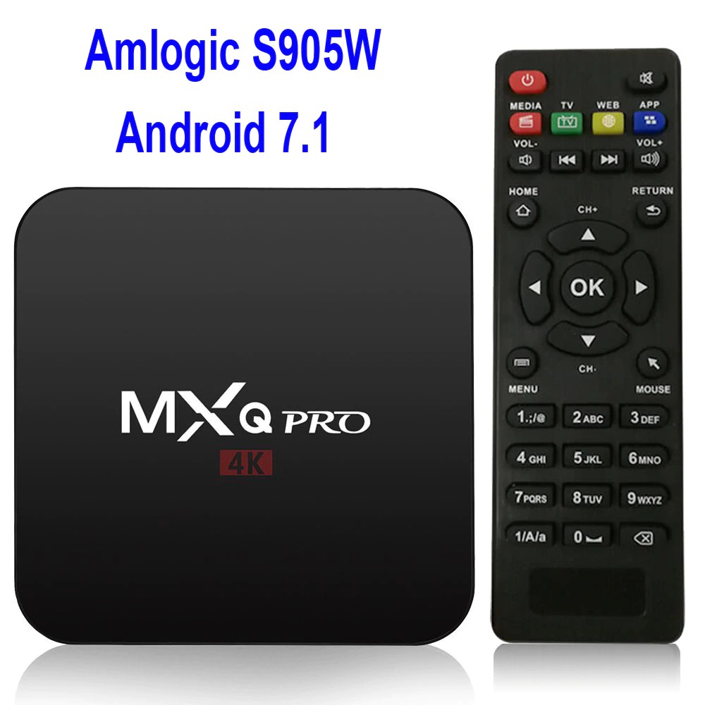 Bebas ongkir MX PRO Android 7.1 TV Box KD Player 17.4 Amlogic S905W Quad Core 1GB/8GB H. 265 4K MXQ