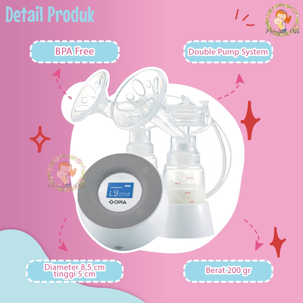 Opia Pearl Pompa Asi Breastpump Dual Pump Rechargeable Electric Perlengkapan Baby New Born By Mallpompaasi