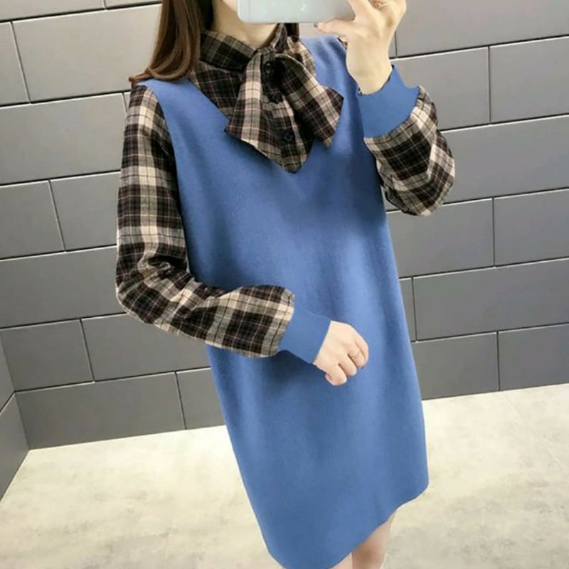 Sojin long tunik semi midi dress korean style fashion wanita remaja