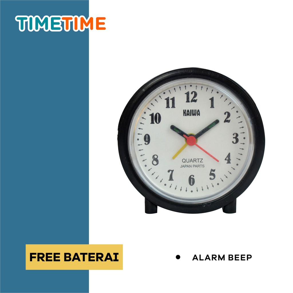 Jam Meja Weker Alarm Bentuk Bulat Analog Clock Murah FREE BATERAI