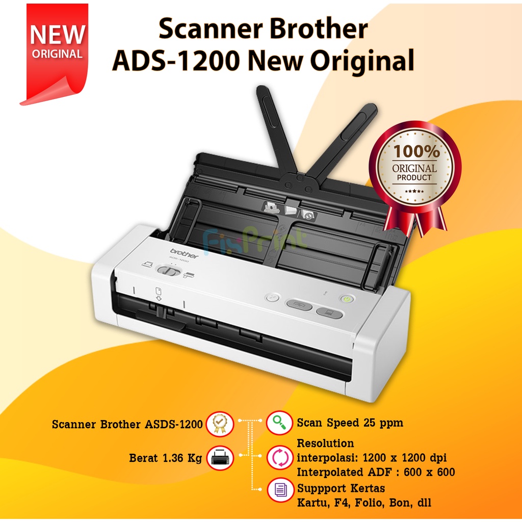 Scanner ADS-1200 New Original Mesin Portable Scan Dokumen ADS1200