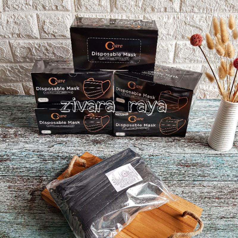 MASKER HITAM 3PLY MASKER MEDIS HITAM