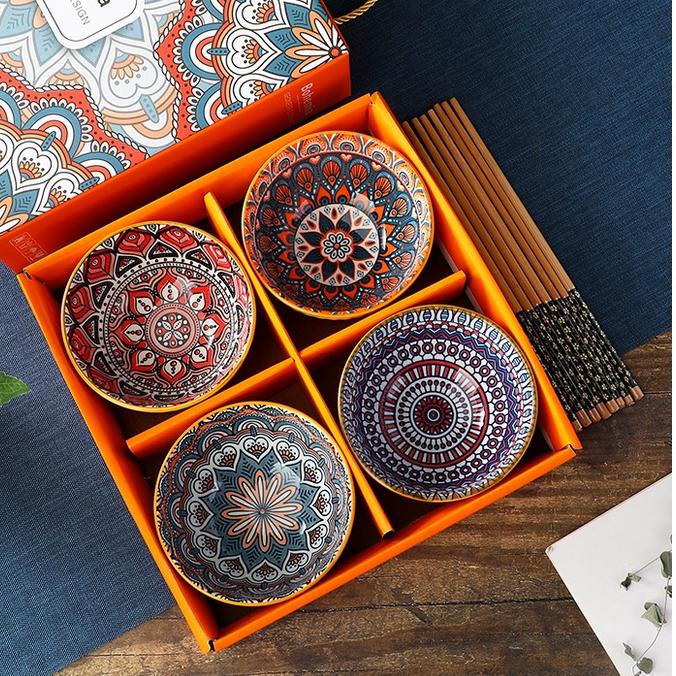 Harga TERMURAAH.. 【Pengiriman Gratis】 Mangkok Set Japan Mangkok Keramik Set Souvenir Mangkok Set 6 M