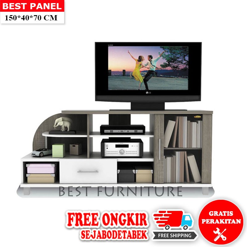 Best RC RTV0816 Rak TV Minimalis dengan Rak Multifungsi uk 150x70cm