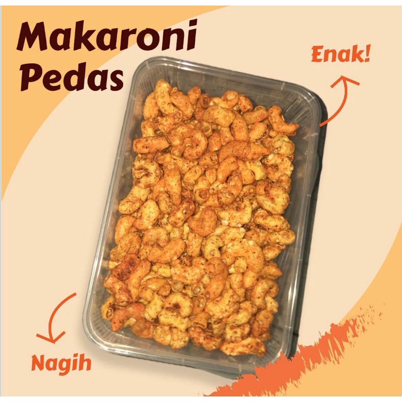

(MURMER) Makaroni Pedas 130gram, Makaroni Bumbu Cabe Kemasan Box