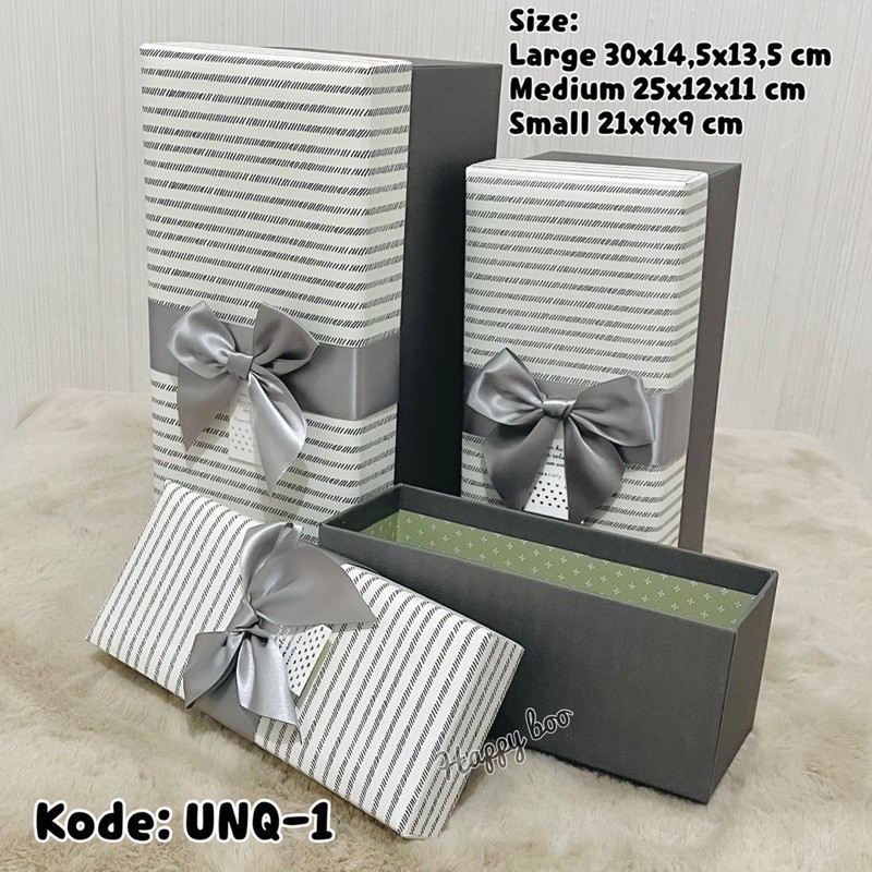 gift box kado kotak kado hampers set 3 susun / satuan large medium small gift box unq1 sedang besar