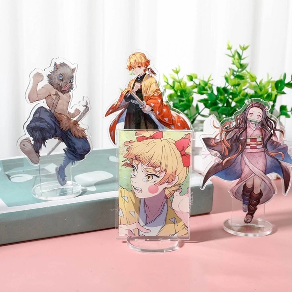 Needway  Zenitsu Acrylic Stand Inosuke Desktop Stand Anime Demon Slayer Kamado Kimetsu No Yaiba Tanjirou Nezuko Action Figures Giyuu Stand Plates