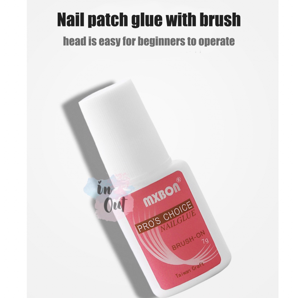 MXBON Profesinal Nail Glue Lem Kuku palsu dengan brush kupal aksesoris Nail art KU002