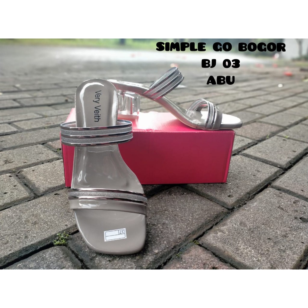 SENDAL KACA WANITA - SANDAL HAK KACA TERBARU 2021 BJ-03 SIZE 37-40