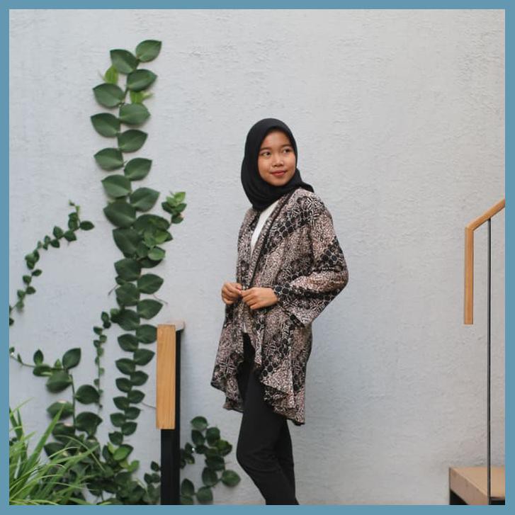  CARDIGAN  OUTER BATIK  WANITA ETNIC TURQUOISE Shopee  