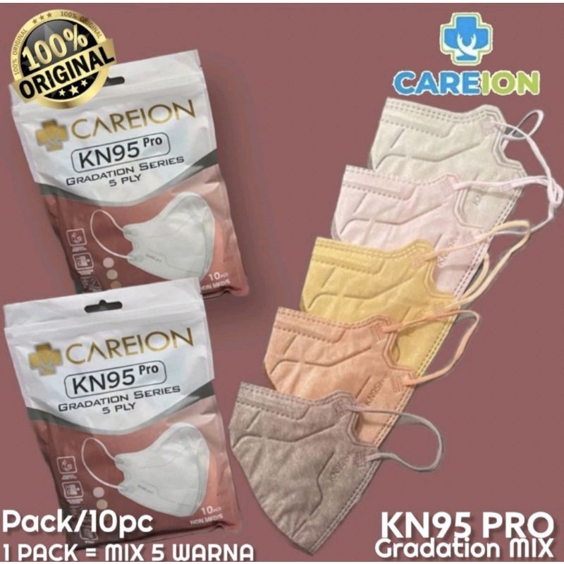 Masker KN95 ProCareion Gradation mix 5 warna/ shrimpink