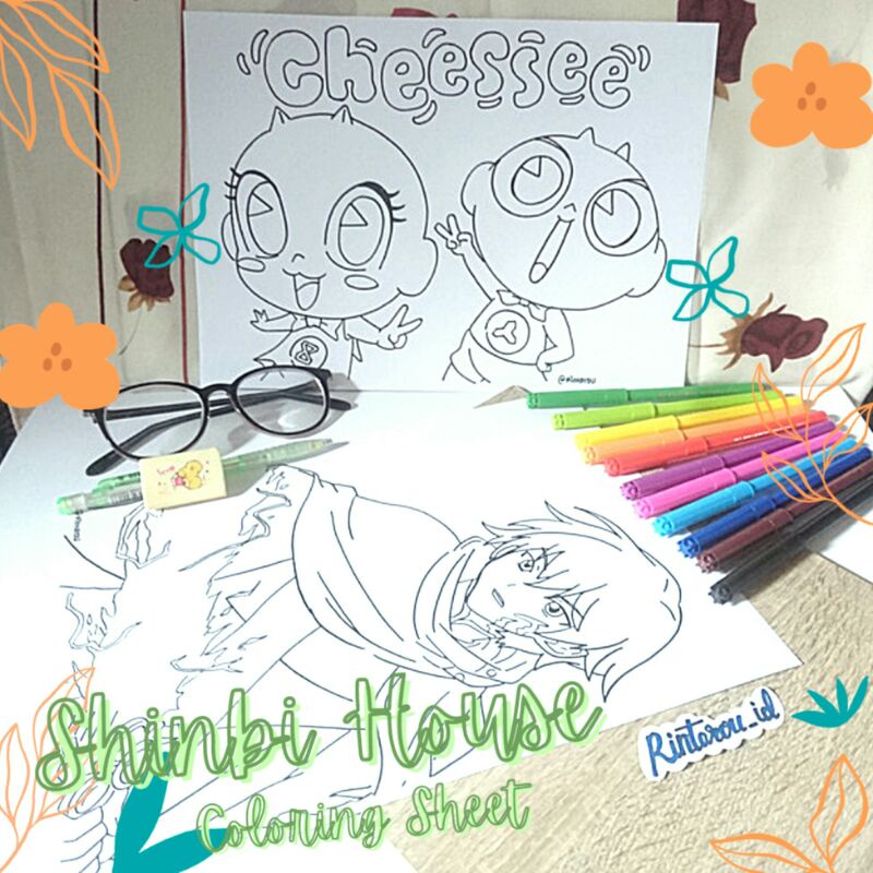 Kertas Mewarnai Animasi Coloring Sheet Animasi Shinbi House Shopee Indonesia