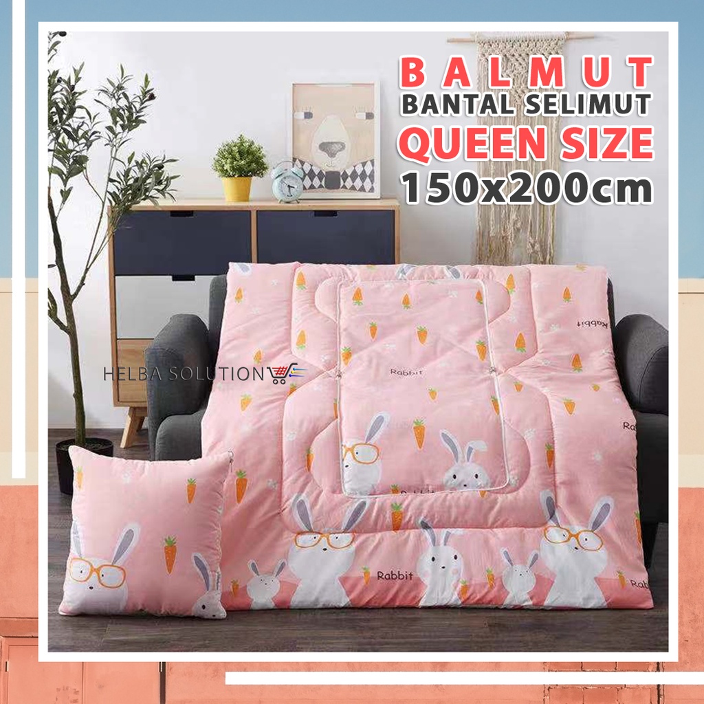 BALMUT Bantal Selimut 2in1 Motif Karakter Queen Size 150x200cm Balmut Dewasa Dan Anak