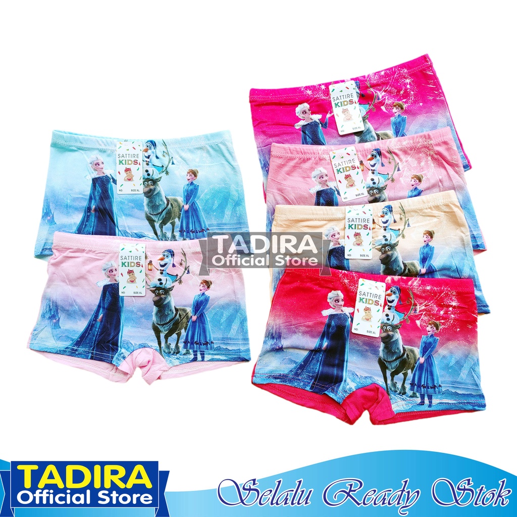 6 Pcs Celana Boxer Anak Perempuan Gambar Kartun Celana Dalam Anak Cewek Karakter Bahan Super Soft TADIRA