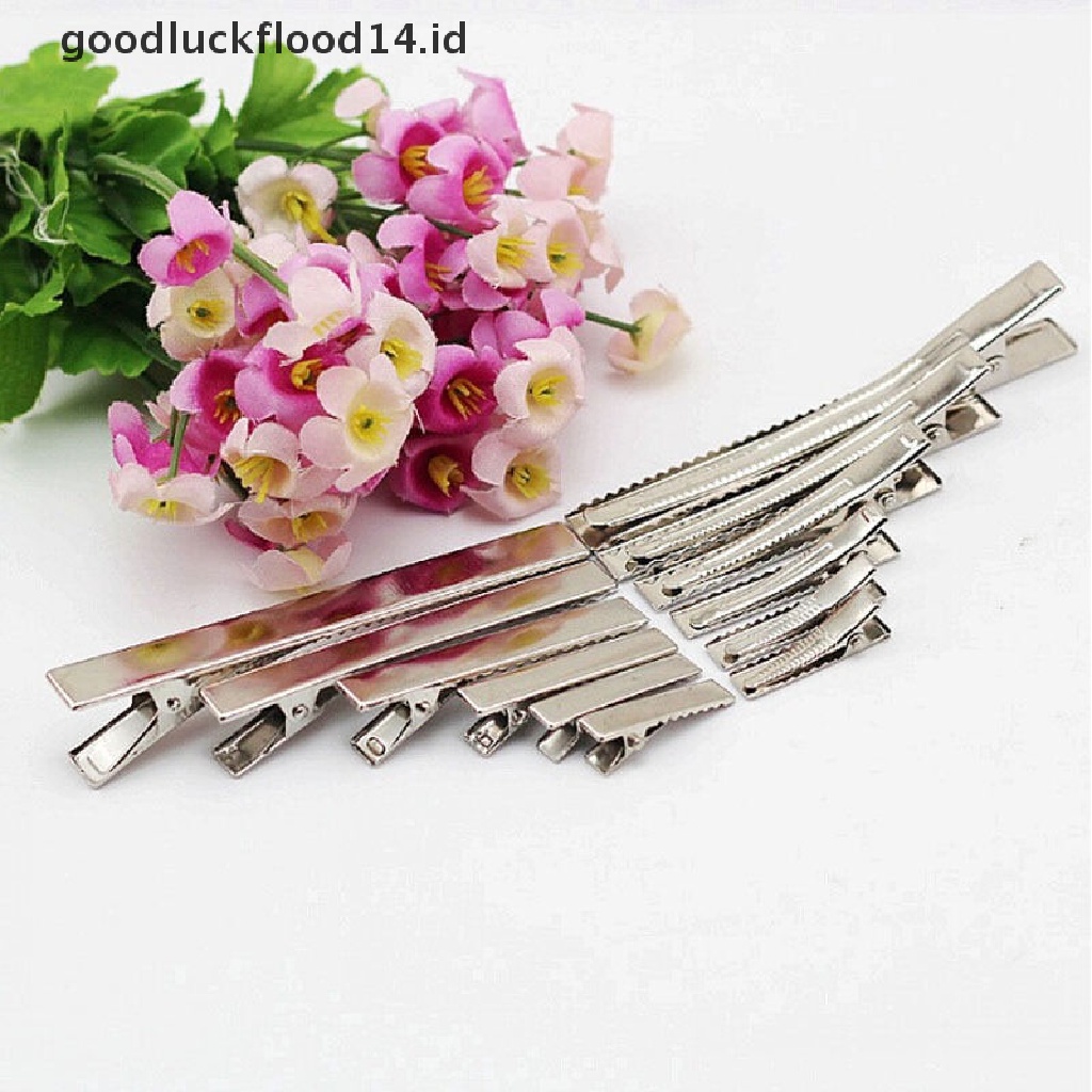 [OOID] 50pcs Metal Alligator Hair Clips Bow Teethed Barrette Crocodile Clamp DIY Clip ID