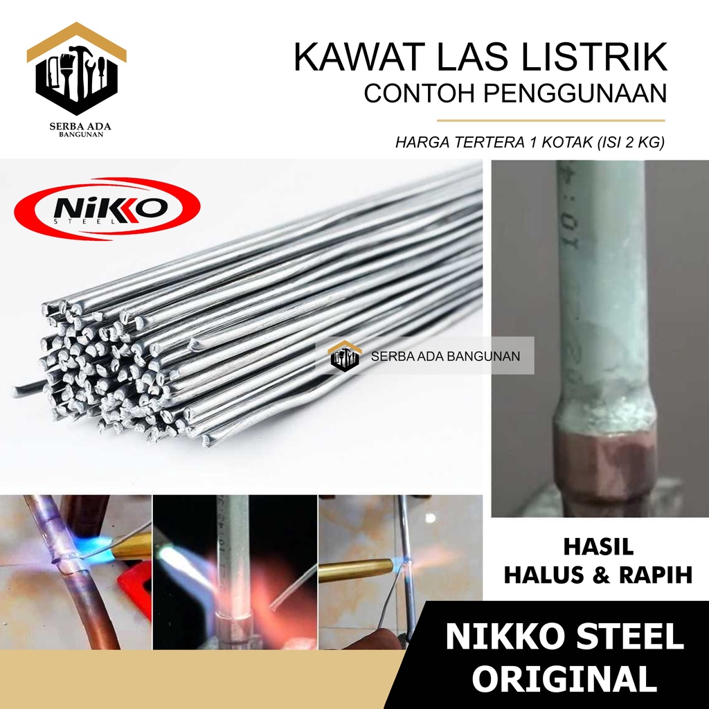 Kawat Las 2 mm Nikko RD 260 / KAWAT LAS Listrik NIKKO RD 260 2mmx300mm isi 2 kg