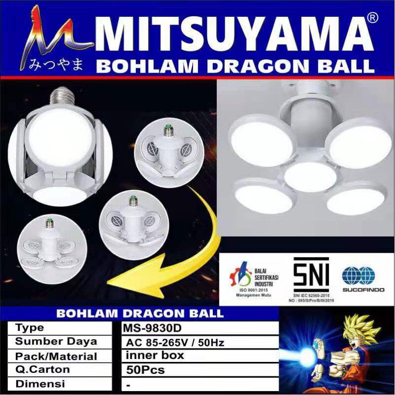 Bohlam Lampu Model Dragon Ball 30 Watt Mitsuyama Lampu Hias Kamar lampu Unik Lucu Keren mitsuyama