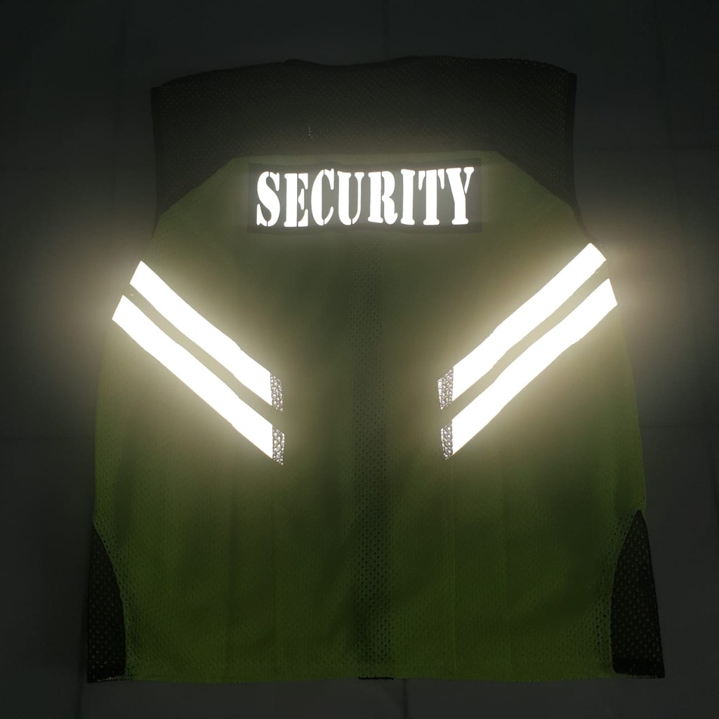 ROMPI SATPAM / VEST SECURITY / SCOTLIGHT HIJAU HITAM