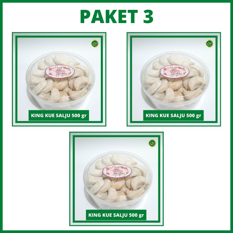

(PAKET 3) KING KUE KERING SALJU @500 gr isi 3 TOPLES