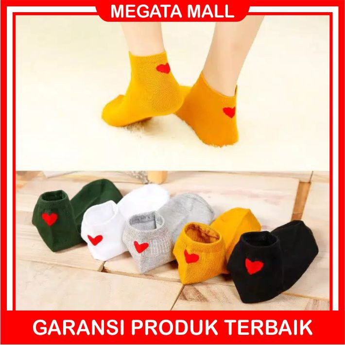 ♫ Megata ♫ A053 Kaos Kaki Motif Love Kaoskaki Panjang Fashion Wanita Import Murah