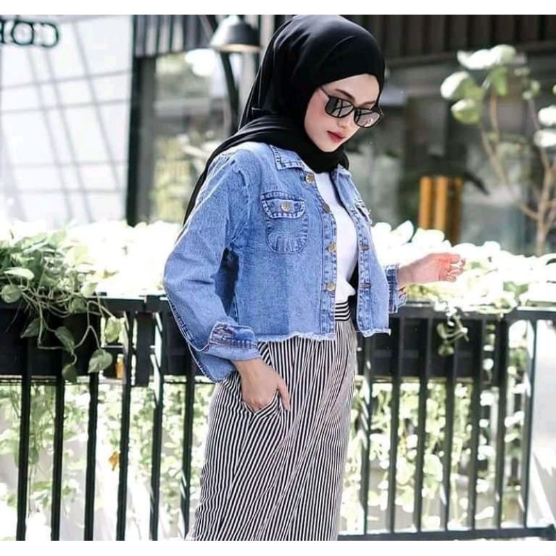 JAKET JINS CEWEK JAKET JINS CROP JAKET LEPIS CEWEK WANITA JAKET JEANS MURAH