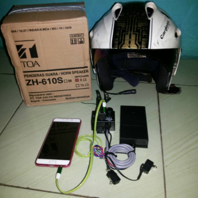 Modul sirine patwal 12suara dobel tone bisa aux mp3 &aux telolet di hp+toa 10watt