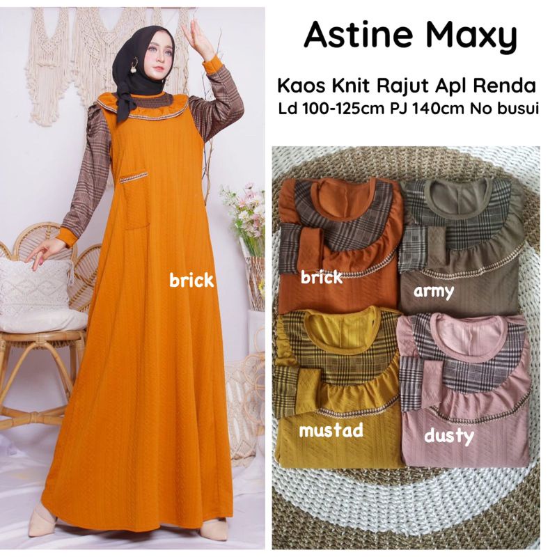 Astine Maxy - Gamis Knit Rajut Premium LD100+ Melar / Calamery Maxy / Wella Maxy / R.18 - 271-6102