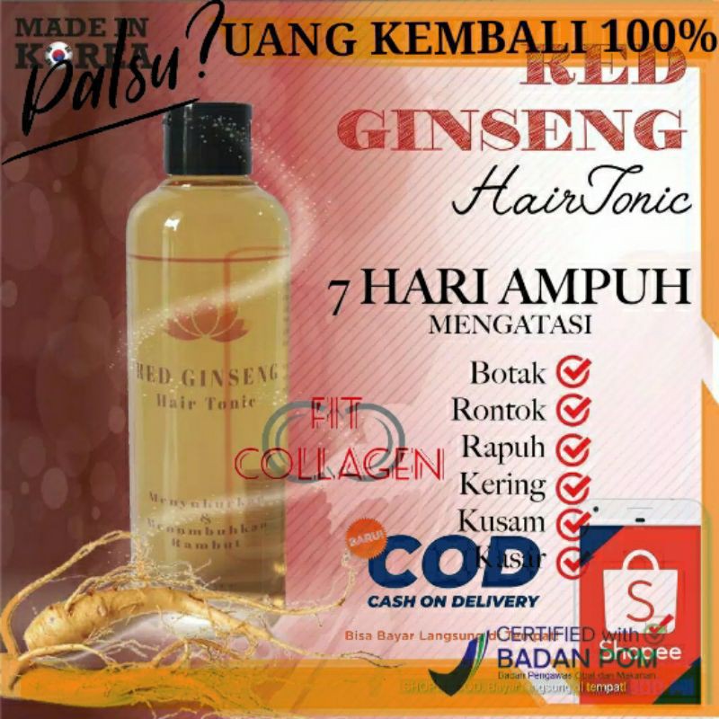 RED GINSENG KOREA HAIR TONIC PENUMBUH RAMBUT BOTAK MENCEGAH KERONTOKAN RED GINSENG ORIGINAL