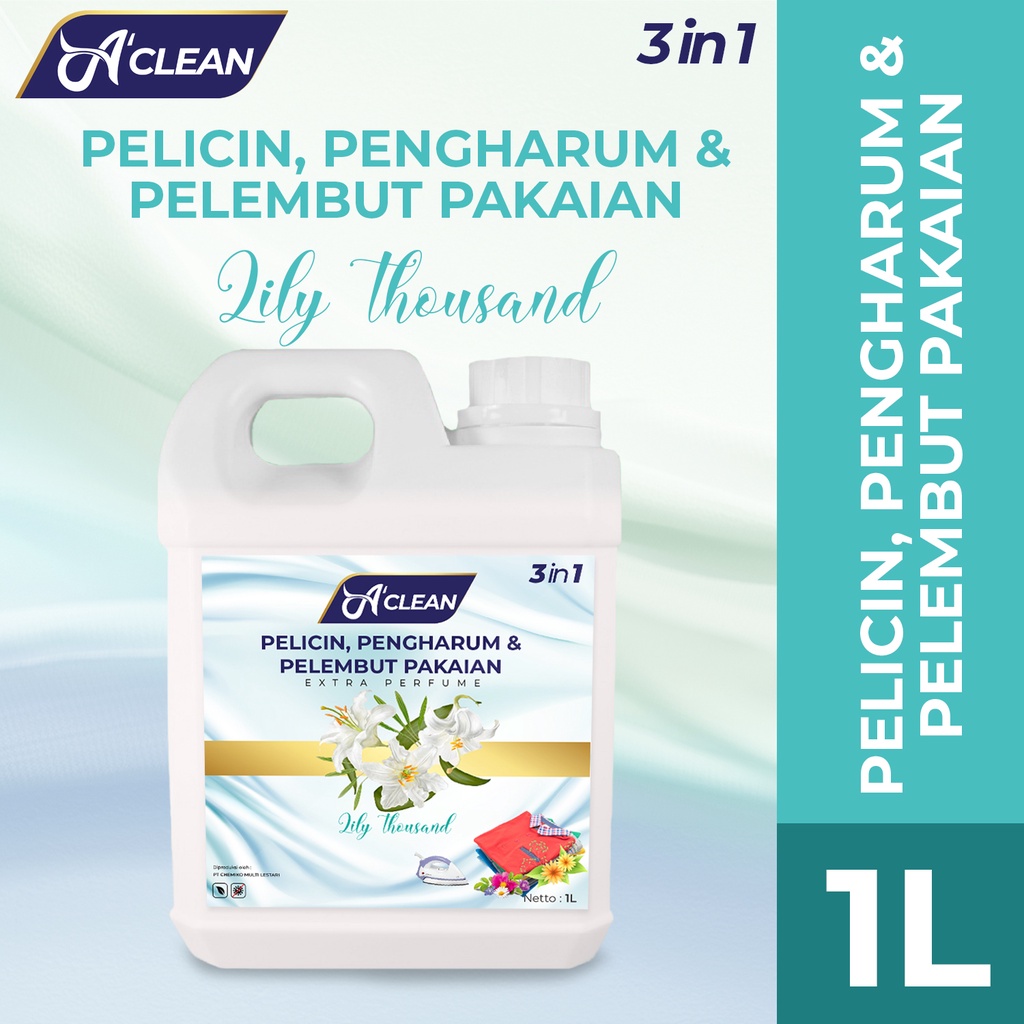 Pelicin Setrika &amp; Pakaian / Pengharum dan Pelembut Pakaian &amp; Laundry 1000ml Amorens A Clean Care [1 Liter]