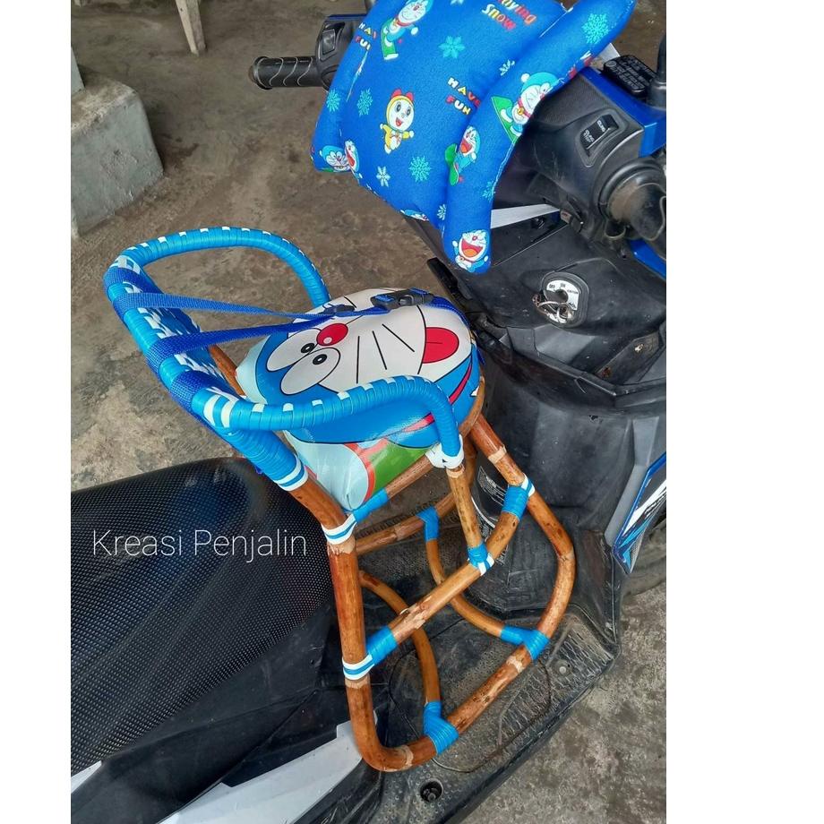 Terbagus.. Kursi Bocengan anak motor matic Free sabuk Bantal 3 in 1 /  Jok buat di motor / tempat du