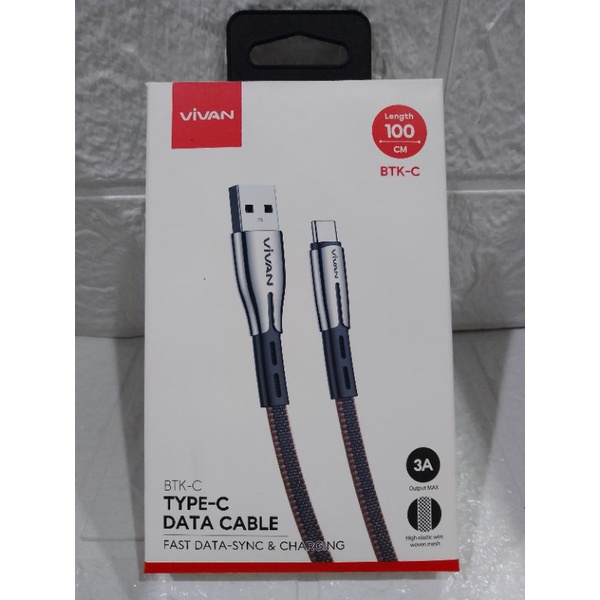KABEL VIVAN BTK-C TIPE C,KABEL TIPE C,KABEL DATA.