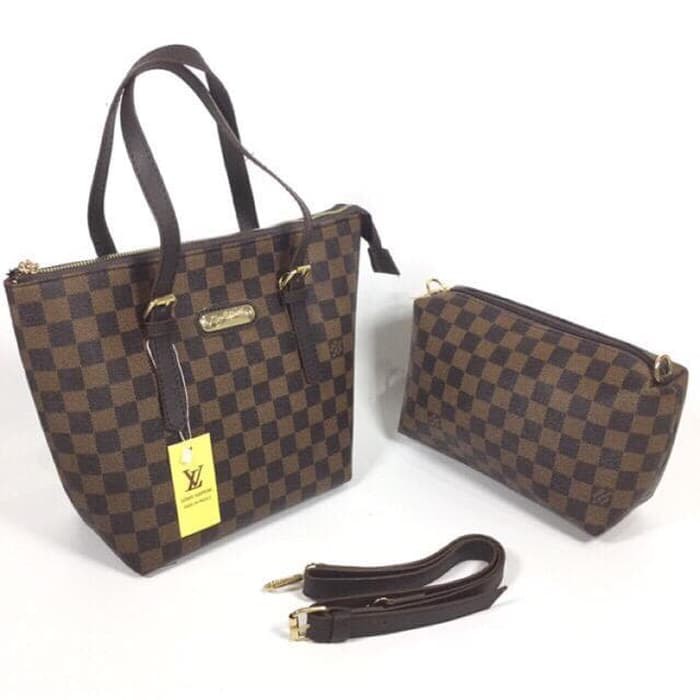 Tas wanita tote bag Import Louis Vuitton Tote - Damier