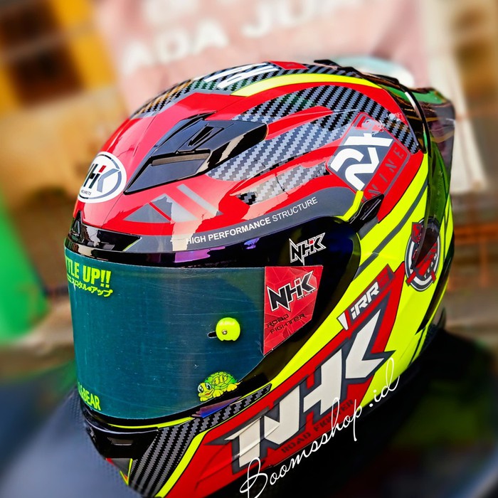 helm nhk rx9 racer red yellow paket ganteng