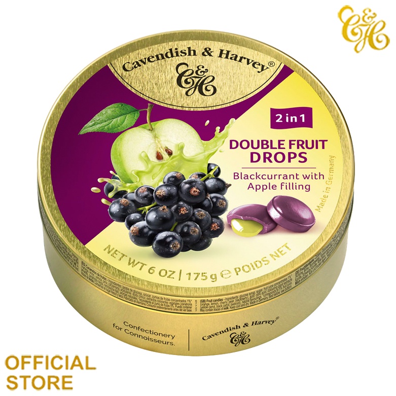 

Cavendish & Harvey Double Fruit Drop Blackcurrant With Apple Fil 175g