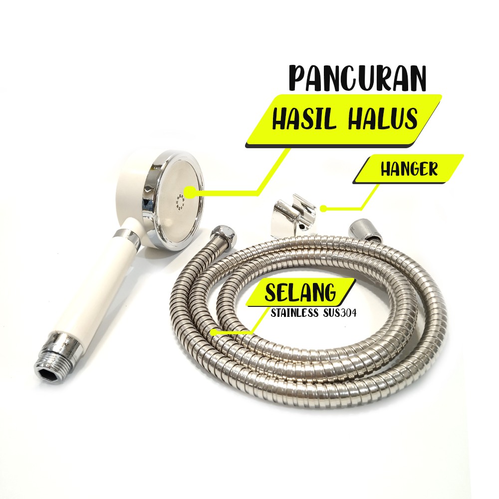 Shower kamar mandi 1 set kran cabang stainless 1/2 inch / Shower Bulat Lubang 300 Terbaru Murah High Quality